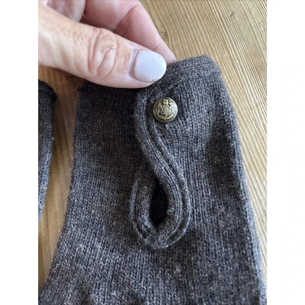 Lauren Ralph Lauren Women's Merino Wool Blend Fingerless Gloves One Size Brown